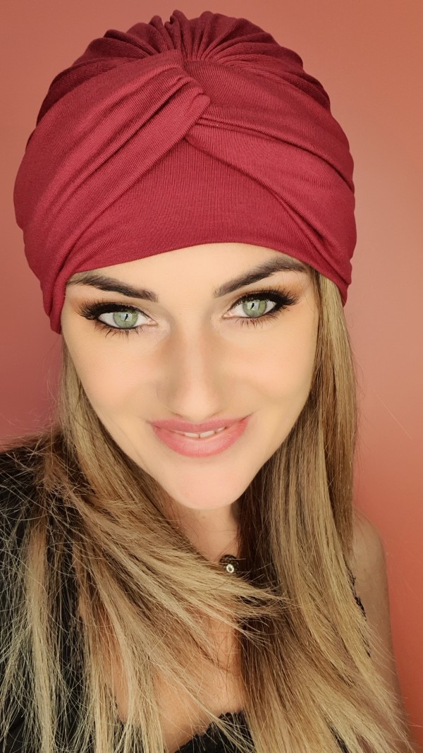 Dámsky turban bordový - po chemoterapii - Internetový obchod