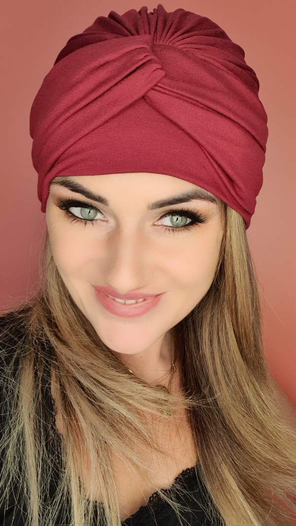 Dámsky turban bordový - po chemoterapii - Internetový obchod