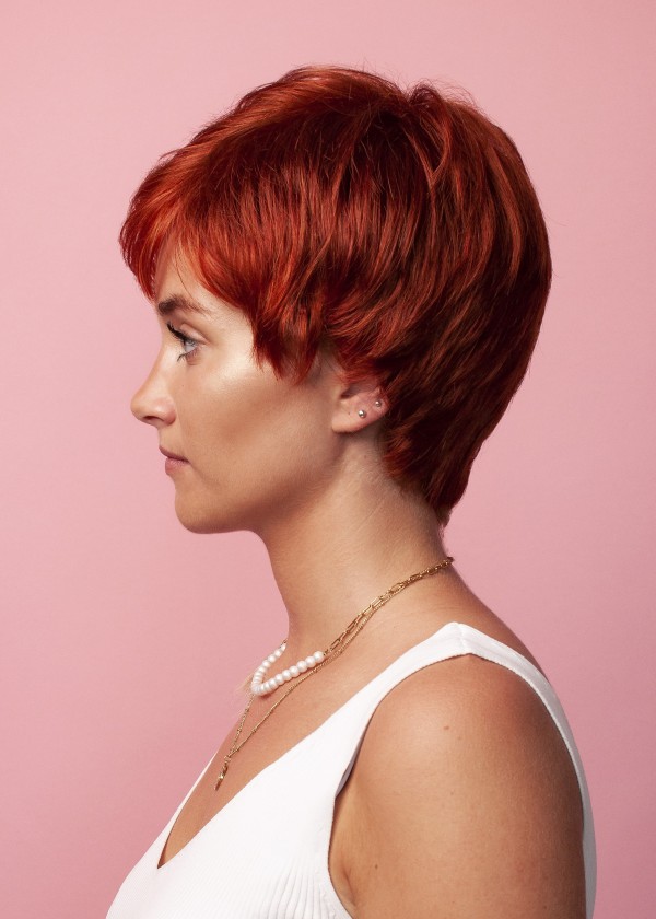 Rote Synthetikperücke für Damen - Kurz - Online-Shop