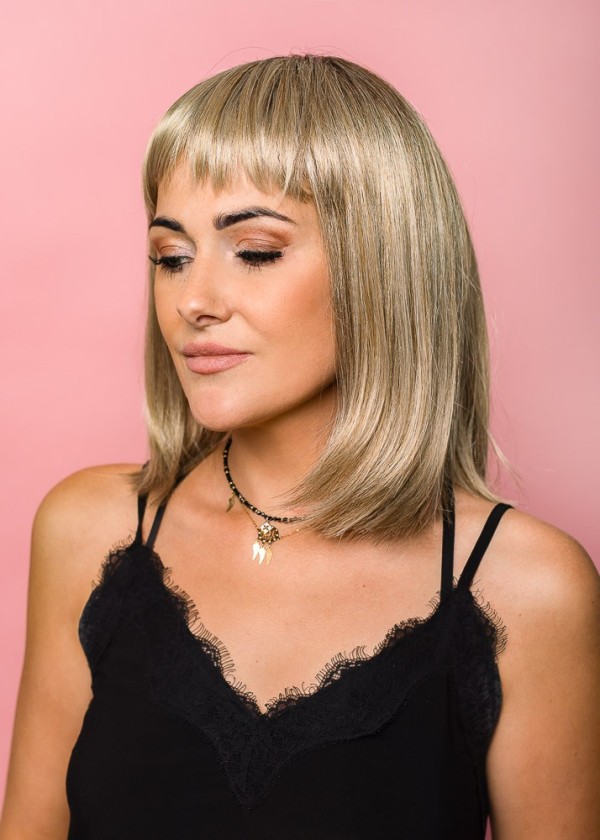 Medium-length synthetic wig - Fuchsia - online store