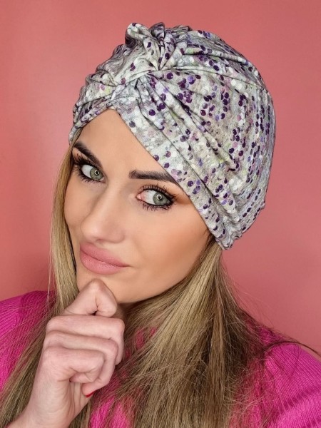 Sivý turban Klára - Po chemoterapii - Nakupujte online Poľsko