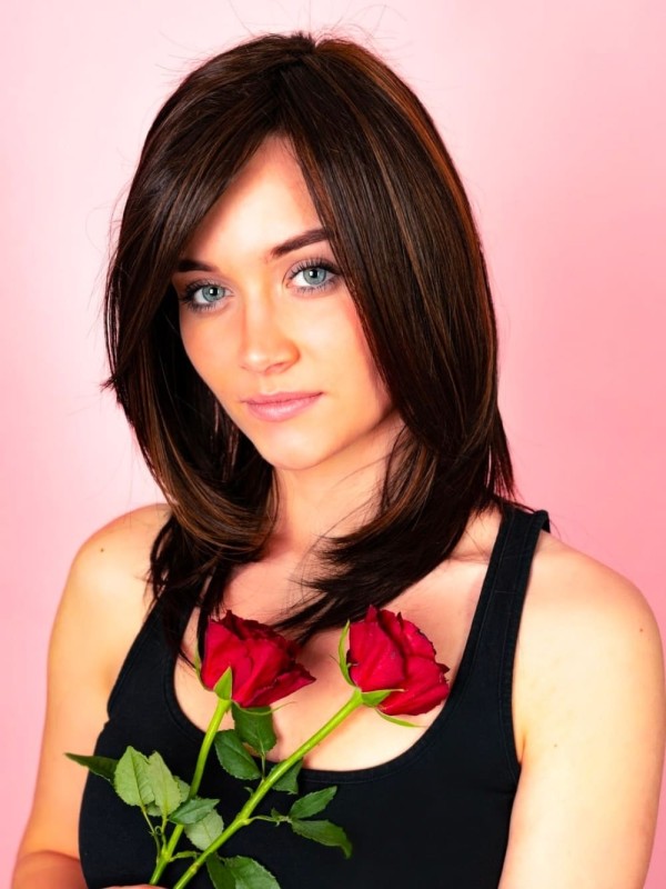 Synthetic wig brown - Janette - online store
