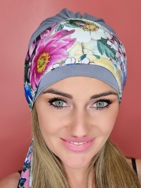 Turban mit Blumenmuster für Frauen - Nach der Chemotherapie - Polen