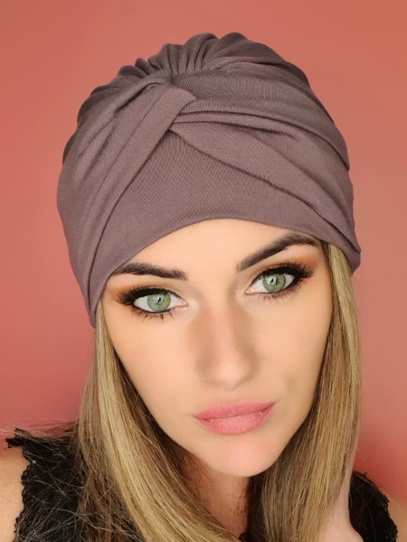 Women's plum turban - after chemotherapy - Shop online Poland