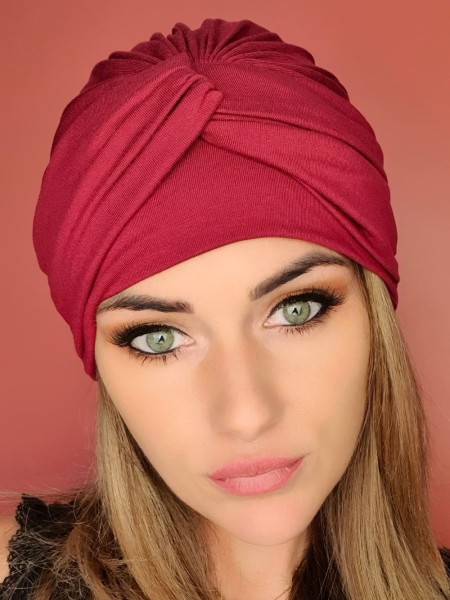 Women's turban maroon - after chemotherapy - Online Shop Poland