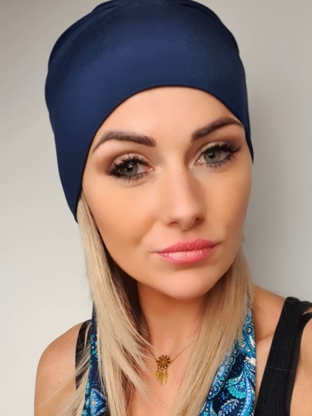 Navy blue turban - after chemotherapy - Shop online Poland