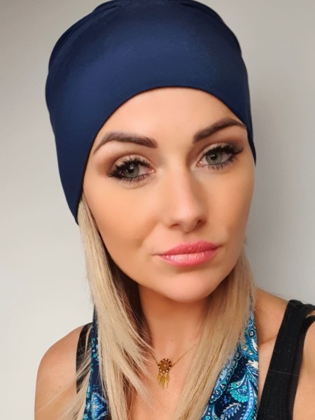 Navy blue turban Lena - after chemotherapy - Online store
