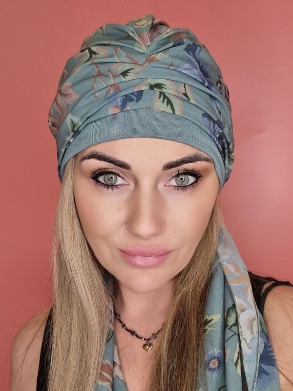 viskózový turban so šatkou - po chemoterapii - internetový obchod
