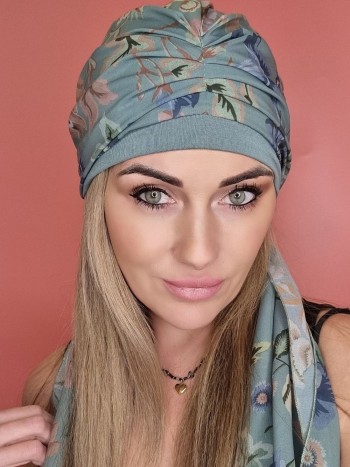 viskózový turban s vlečkou - po chemoterapii - internetový obchod Poľs