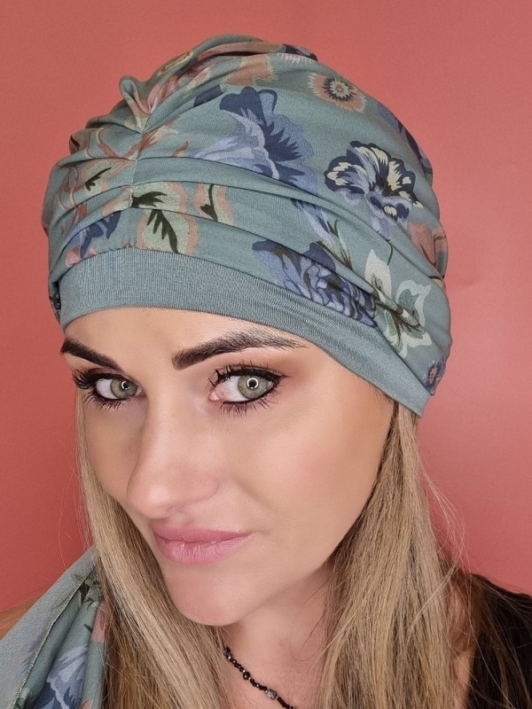 viskózový turban so šatkou - po chemoterapii - internetový obchod