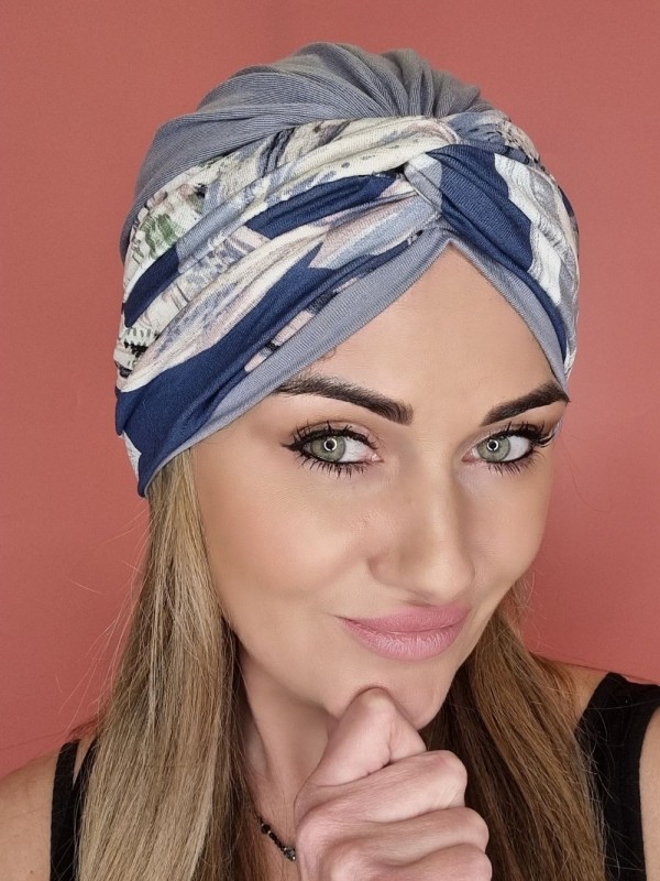 Viskózový turban, sivý - po chemoterapii - internetový obchod