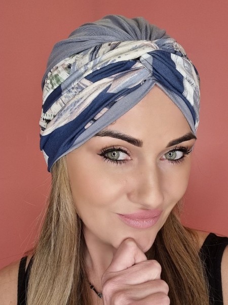 Viscose turban, gray - after chemotherapy - Polish online store