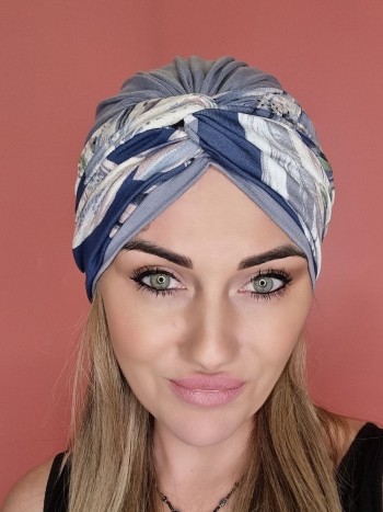 Viscose turban, gray - after chemotherapy - Polish online store