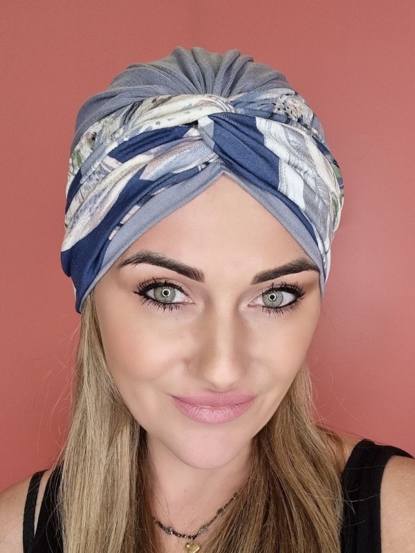 Viscose turban, gray - after chemotherapy - Polish online store