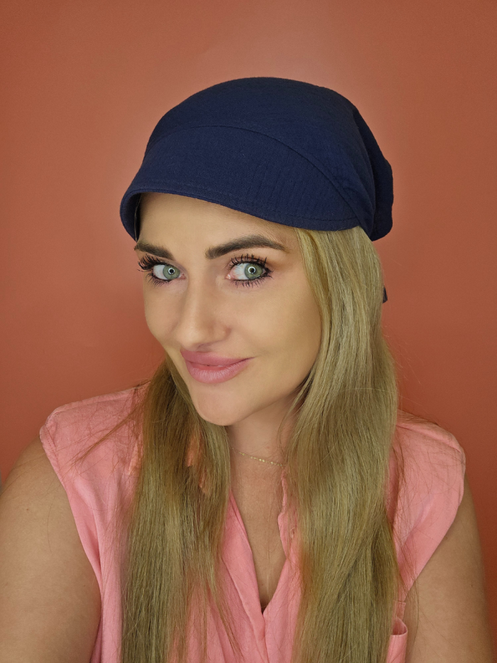 Mušelínový turban - so šiltom - poľský internetový obchod