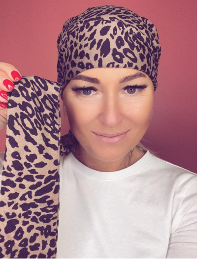 Turban aus Baumwolle mit Panther