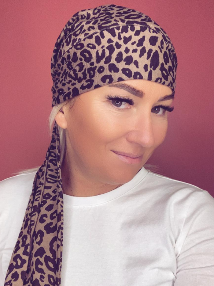 Turban aus Baumwolle mit Panther