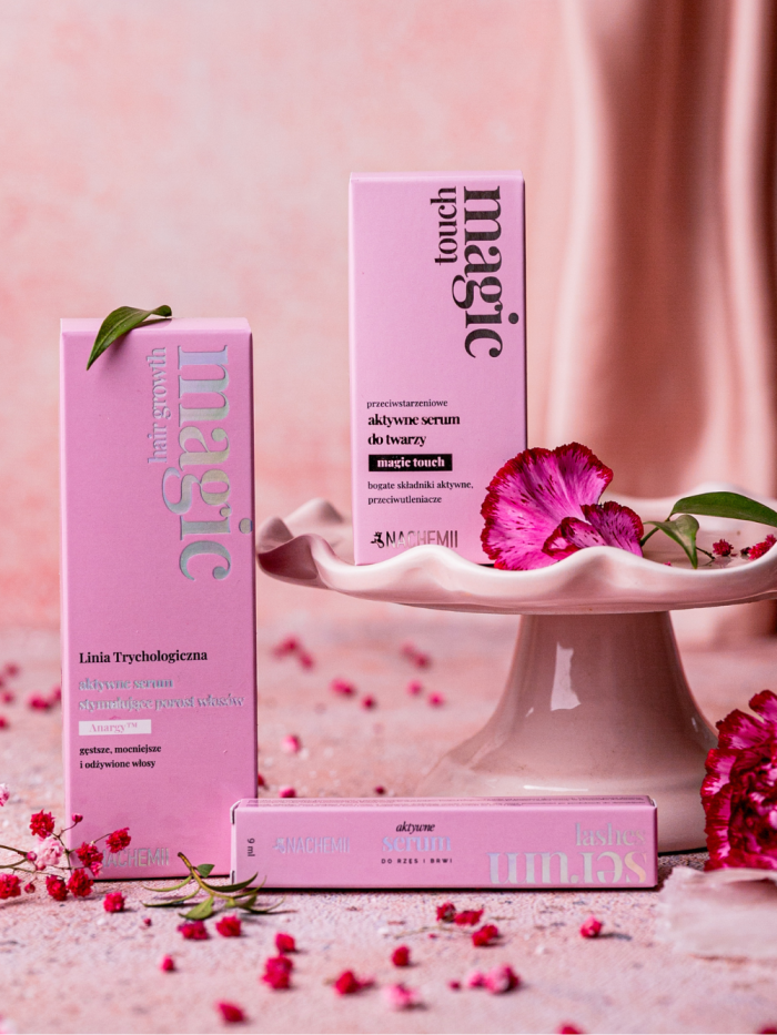 Nachemia Trio-Set – Serum für Haare + Gesicht + Wimpern und Augenbraue