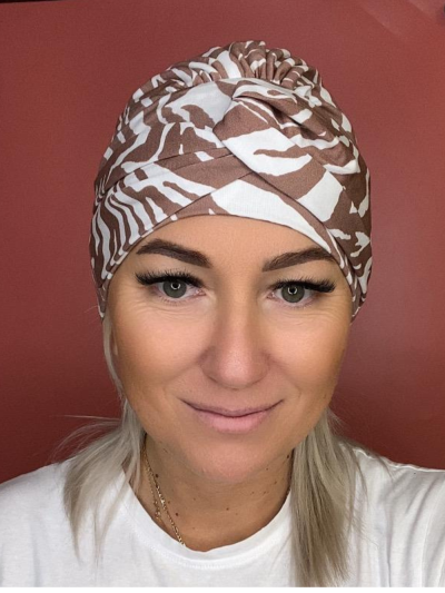 Bambus-Turban mit Zebradruck