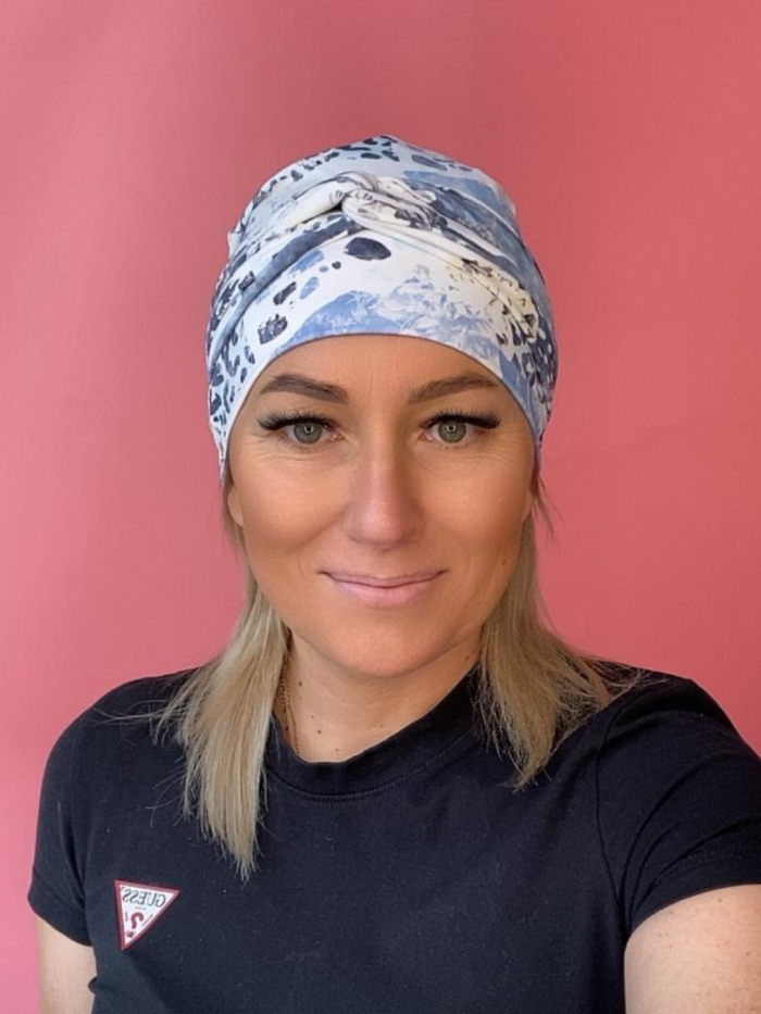 Turban mit Schals - blau - Onlineshop