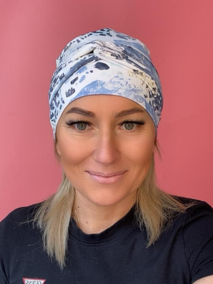Turban mit Schals - blau - Onlineshop