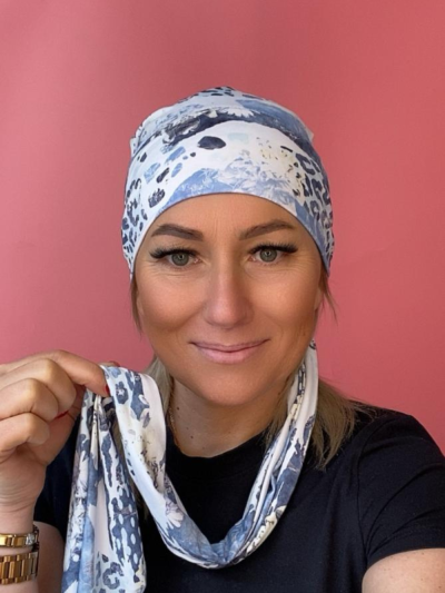 Turban bambusowy błękit