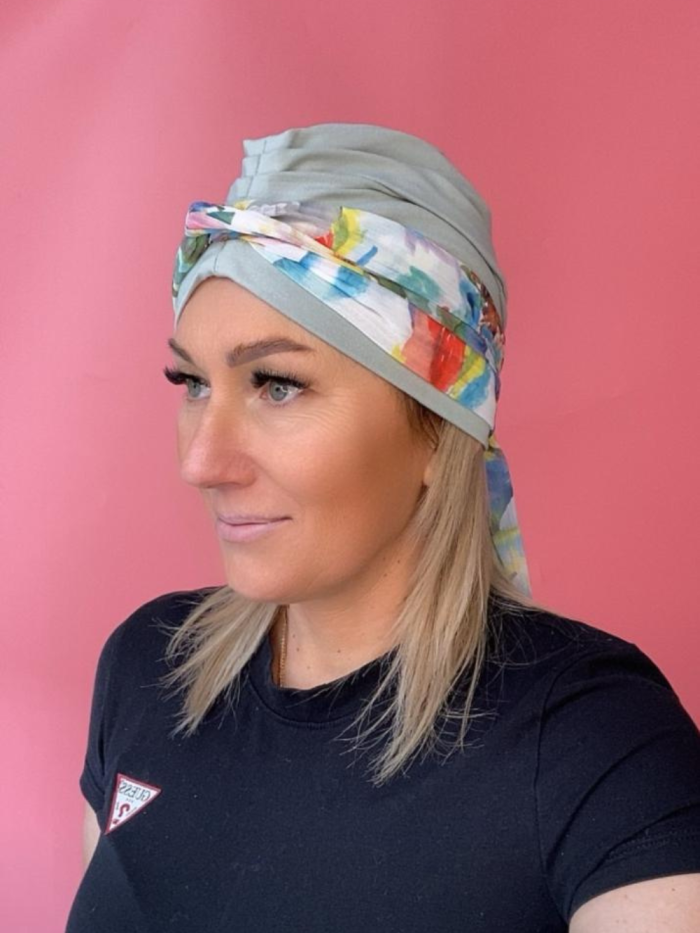 Bamboo turban - with ribbons - Online store