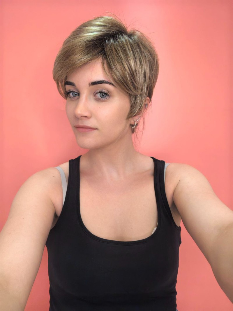 Kunsthaarperücke - blond mit Ansatz - Online Shop