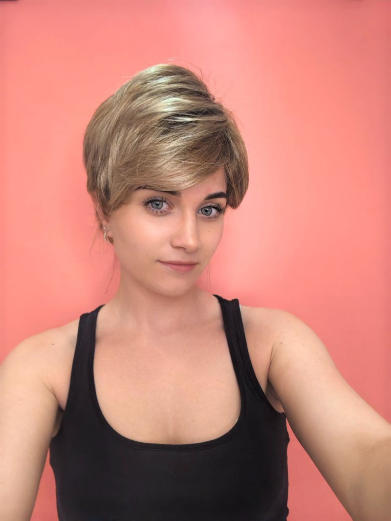 Kunsthaarperücke - blond mit Ansatz - Online Shop