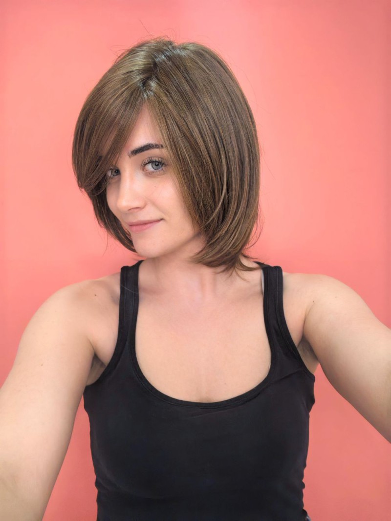 Synthetic wig - light brown - Online store