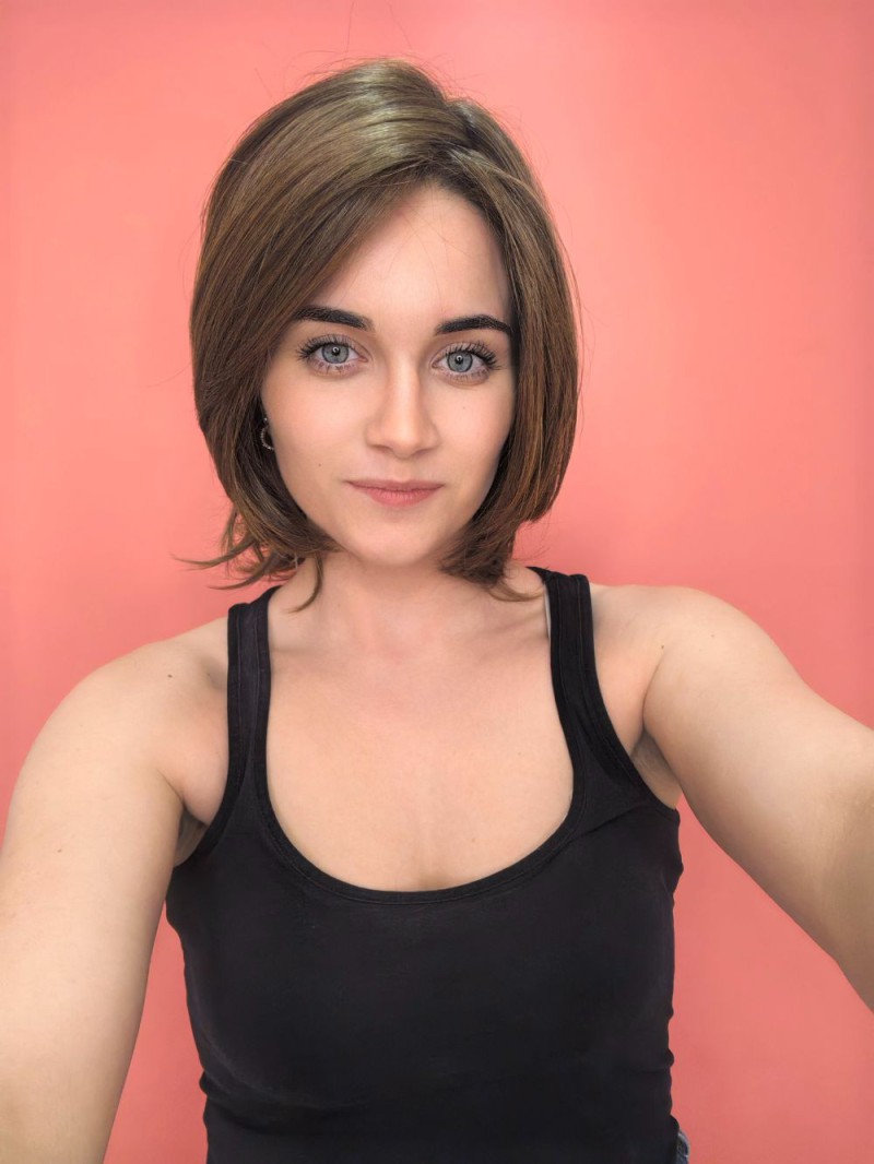 Synthetic wig - light brown - Online store