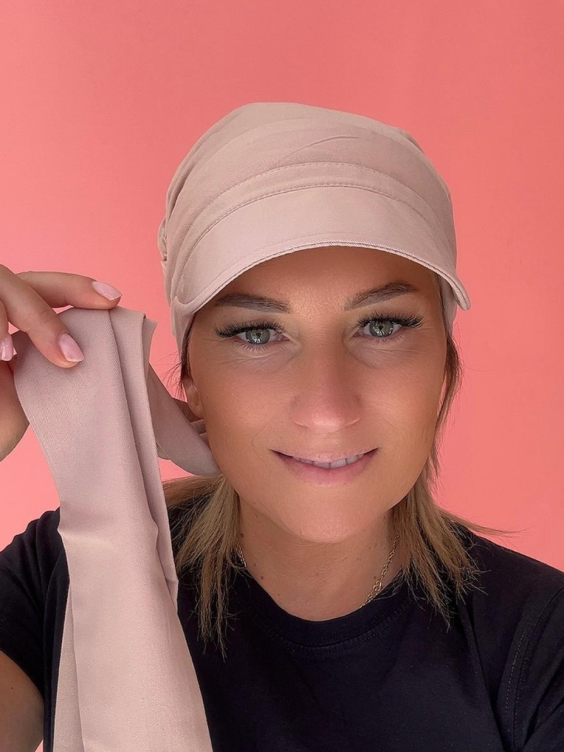 Turban mit Schirm - khaki - Online-Shop