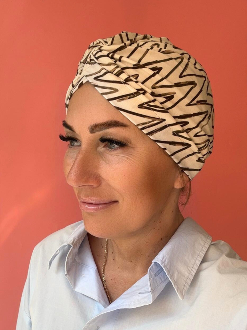 Turban wiskozowy beżowy