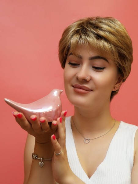 Krótka peruka syntetyczna blond vaniliowy -Luiza