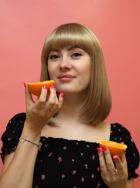 Synthetic wig - with bangs - Online Store