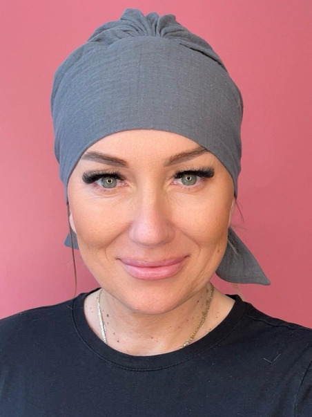 Green turban with scarves - cotton - Online Store