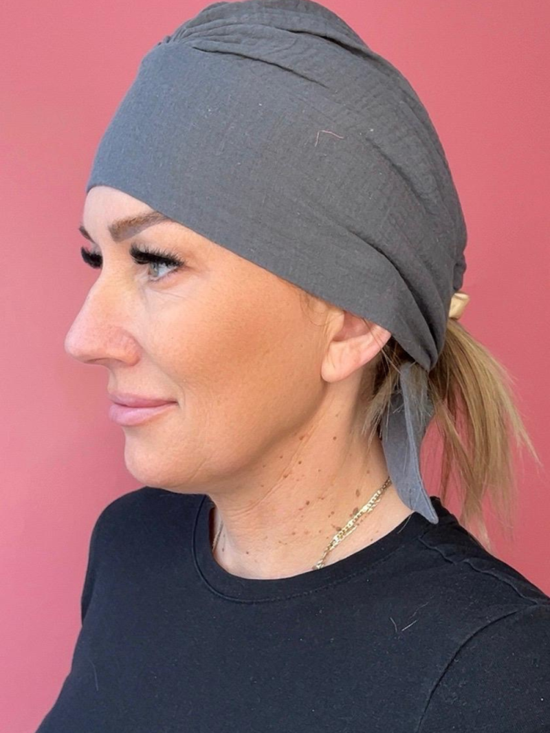 Зелений тюрбан з поясами - бавовна - польський інтернет-магазин