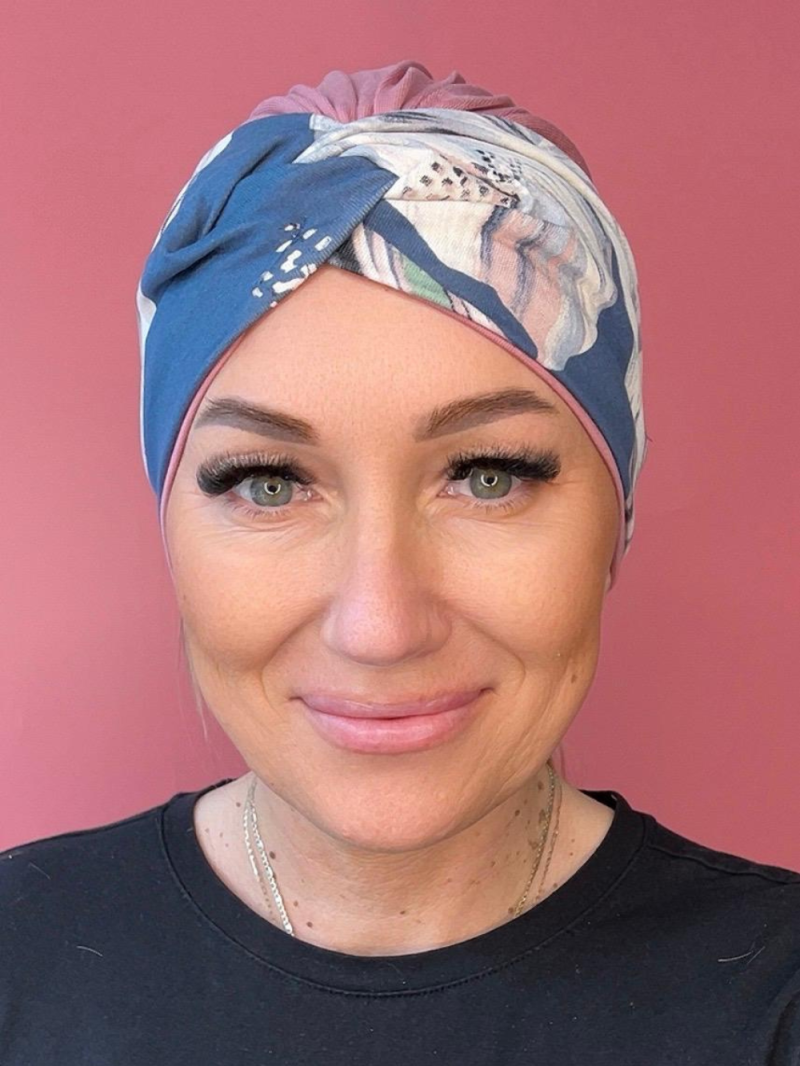 Schwarzer Turban mit Stirnband - nach der Chemotherapie - Online-Shop