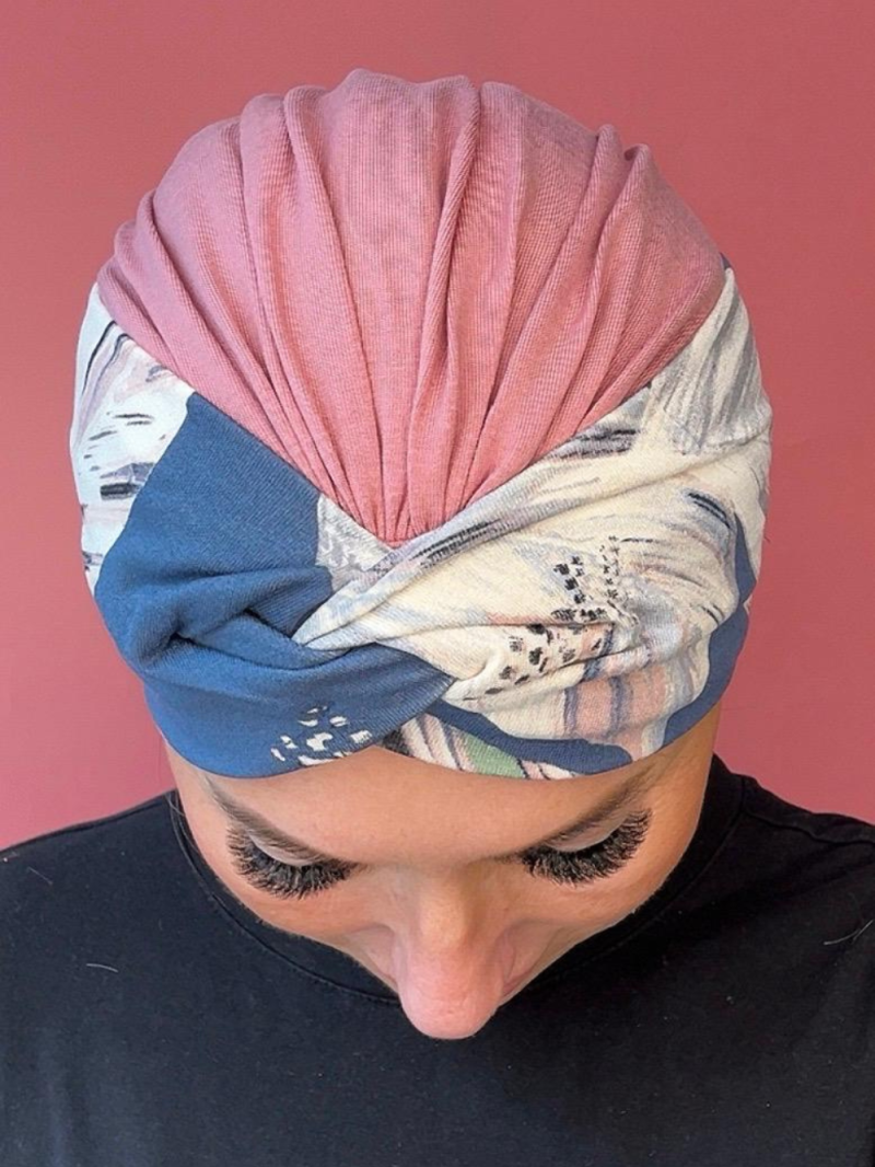 Чорний тюрбан з пов'язкою - після хіміотерапії - інтернет магазин Поль