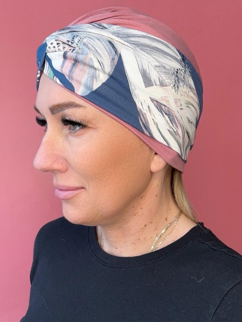 Чорний тюрбан з пов'язкою - після хіміотерапії - інтернет магазин Поль