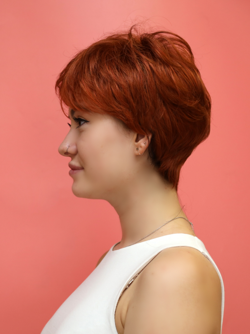 Red wig - synthetic - Online store Poland