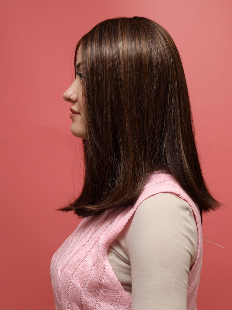 Synthetic wig - brown - Online store Poland